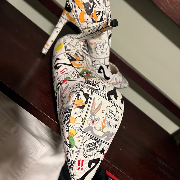 Aldo Multicolor Cartoon Print Heels - Picture 3 of 4